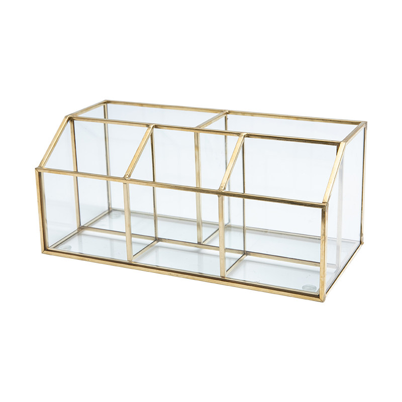 北欧化妆品收纳盒玻璃家居遥控器