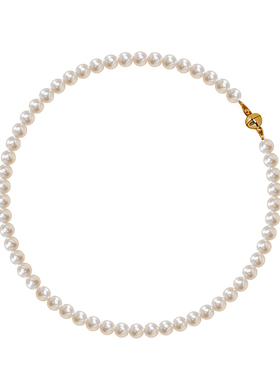 施家8mm小米珠珍珠项链颈链女新款爆款锁骨链毛衣链轻奢磁吸配饰