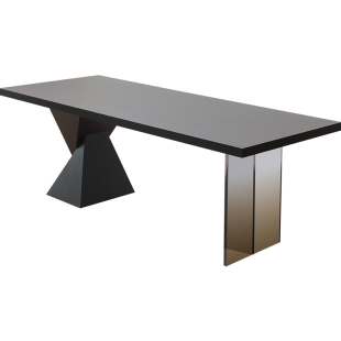 意式极简实木书桌家用办公桌客厅老板桌设计师工作台高级感电脑桌