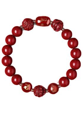 清泉寺2026年犯太符手链属马鼠牛兔羊天然三合六合朱砂手串护身符