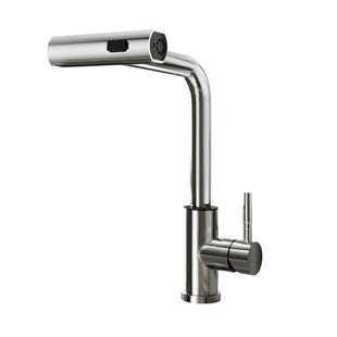 雨虹飞鱼抽拉式飞雨瀑布水龙头洗菜盆冷热厨房旋转万向延伸龙头