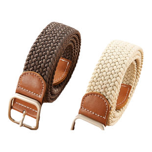 GIAPOS帆布腰带女士休闲户外皮带针扣裤带弹力编织松紧免打孔爆款