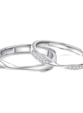 情侣款对戒一对开口可调节