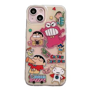 SHERRY*ins风少女心嘟嘴亲亲小新支架适用于iphone17promax苹果16小众15手机壳plus可爱14卡通13简约12小清新