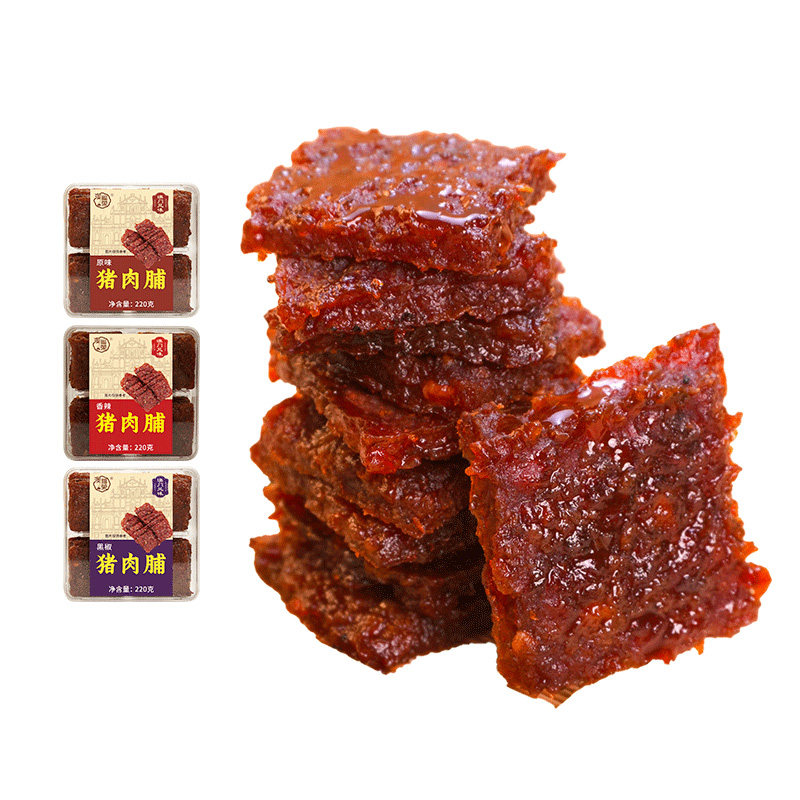 澳福荣厚切原味黑椒香辣大块肉脯