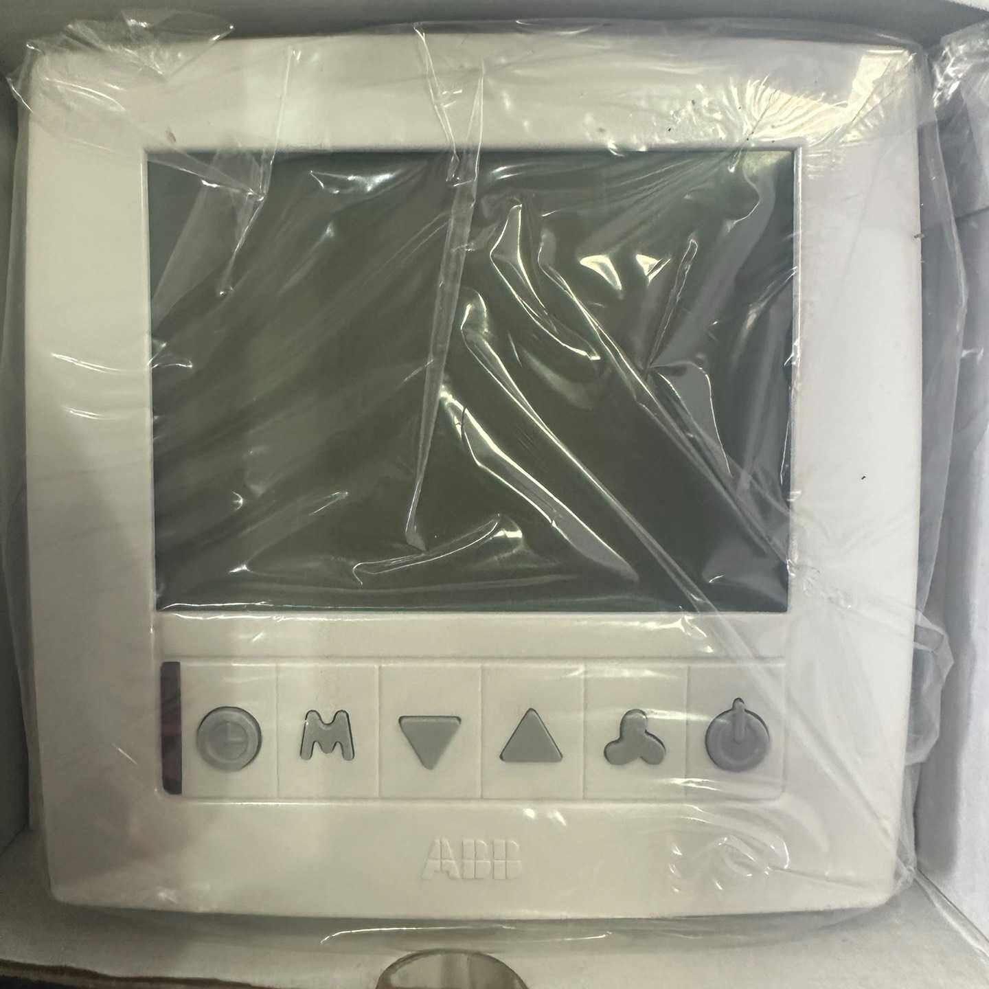 ABB德韵白色带液晶显示温控器电热温度控制器智能恒温四管制A