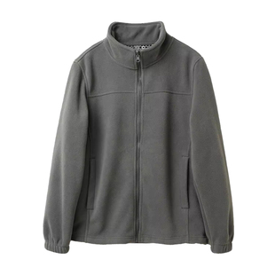 情侣款 男士摇粒绒立领外套保暖内胆 女士简约纯色休闲上衣k