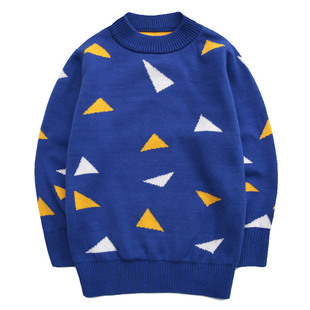 巴拉可儿男童毛衣中大童套头圆领针织衫洋气儿童冬季加厚打底衫潮