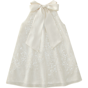 女童连衣裙夏季2026新款洋气儿童网纱吊带裙小女孩网红挂脖公主裙