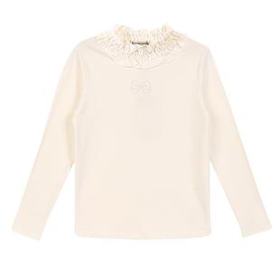 IVY HOUSE常春藤儿童装女童T恤秋季款木耳边德绒打底衫保暖亲子装