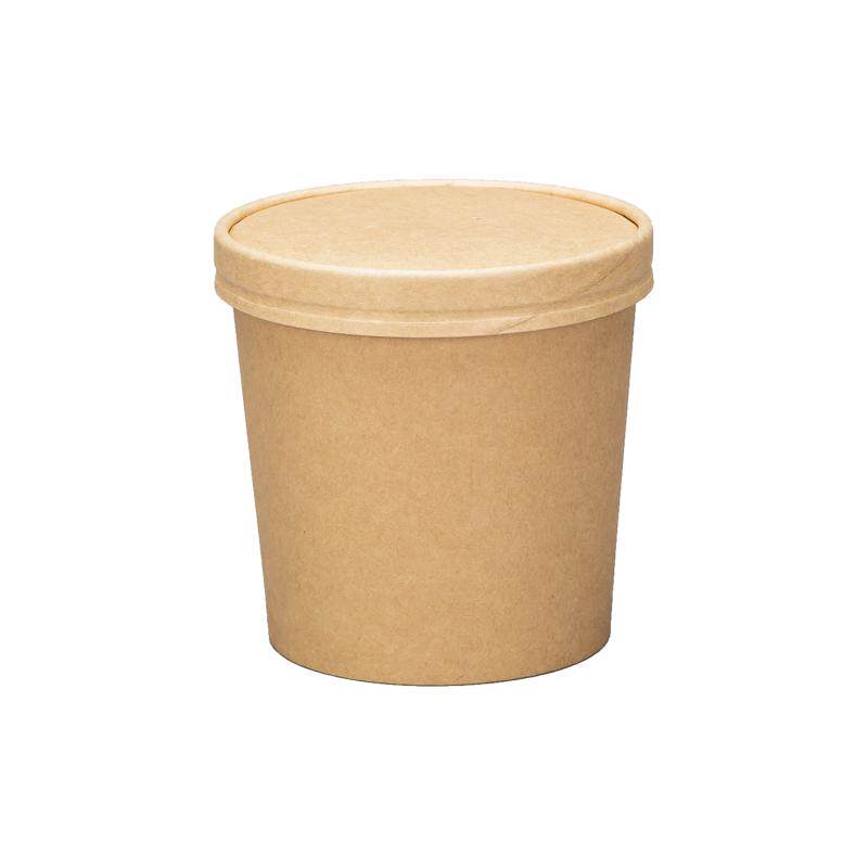牛皮纸粥杯汤桶甜品不带盖打包碗