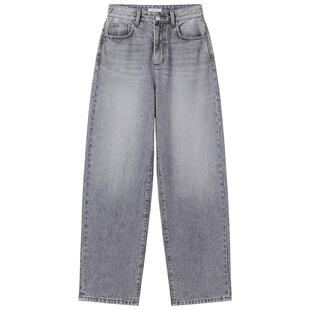 OCHIRLY欧时力  高腰牛仔长裤女萝卜裤洗水复古2025早秋新品