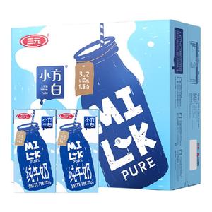 三元小方白纯牛奶200ml×24盒