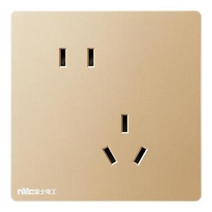 雷士官方开关插座面板空调16a插座家用暗装一开五孔插座N25金色