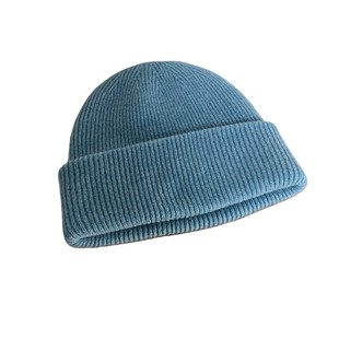 心动赛里木湖蓝色~100%wool羊毛帽子女款2025新款冬男保暖针织帽