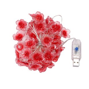 桃花灯串花瓣背景墙壁缠绕灯花束礼盒装饰表白装饰灯发光小花彩灯