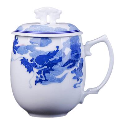 过滤茶杯带盖大容量手绘云火窑