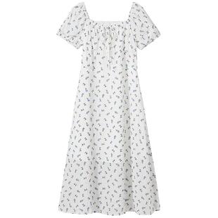 热风2026年夏季新款女士碎花连衣裙中长款收腰日常优雅通勤长裙