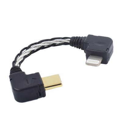 超软发烧级混编适用iPhone苹果13 12 11 XS XR 8手机lightning转micro USB Type-C连接MOJO HUGO2 PHA3解码线