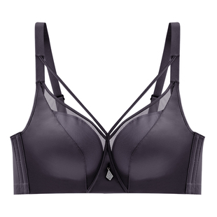 小胸聚拢防下垂上托软支撑网纱性感内衣女显大无钢圈薄文胸罩套装