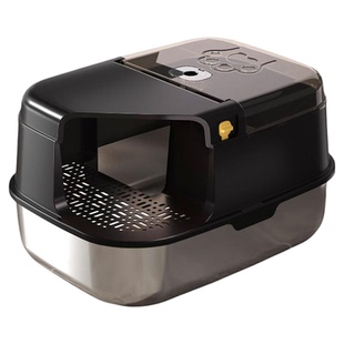 猫砂盆全封闭防臭回廊式漏沙台大号超大不锈钢猫厕所防飞溅猫用品