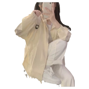 奶黄色冰丝防晒衣女2026新款夏季薄款外套防紫外线宽松开衫防晒服