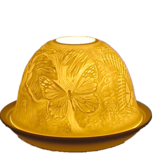 香薰灯透光瓷灯瓷烛台欧式烛帘瓷灯Porcelain Tealight dome白瓷