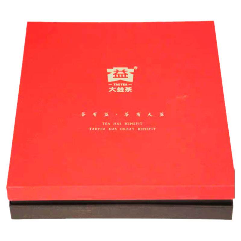 大益包装简约红色单饼通用礼盒