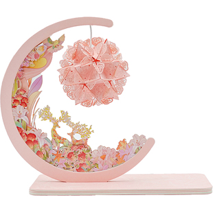 国家宝藏x你好历史花丛鹿漫DIY纸雕灯拼装小夜灯床头摆件女生礼物