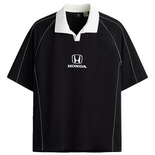 【Honda】HM男装衬衫2026夏季新款大廓形印花短袖足球衫1331347