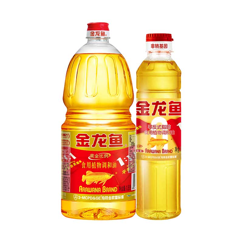 金龙鱼黄金比例调和油1.8L+400ml组合装家用食用油大桶植物调和油