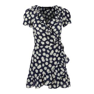 【现货】About Reformation真丝V领荷叶边茶歇绑带短连衣裙法式女