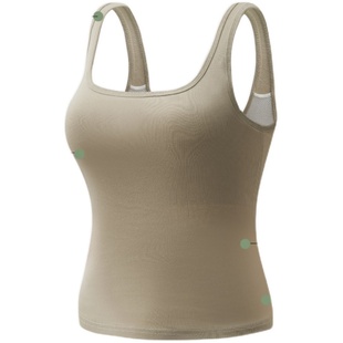 背心女带胸垫2026新款外穿内搭白色吊带美背文胸一体无袖打底上衣