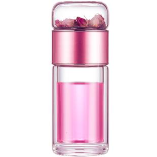 茶水分离泡茶杯个人专用水杯女新款2025杯子女生男士双层玻璃茶杯