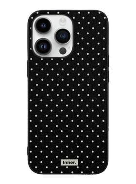 里面LM｜miu系波点系列真皮拼贴手机壳适用于苹果iphone17proMax华为mate80pro三星清新自然软壳创意礼物