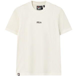 FILA 斐乐官方女子针织短袖衫2026春新款简约百搭纯棉T恤内搭上衣