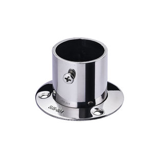 192532mm法兰304亮光不锈钢高脚管座挂衣杆管托加厚侧装座浴帘杆