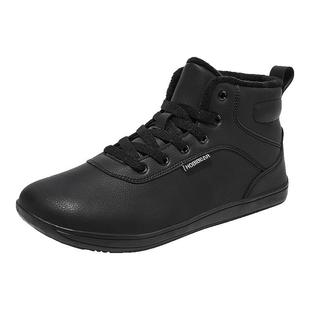 HOBIBEAR男鞋冬季宽楦中帮加绒棉鞋男款商务靴子宽头鞋软底赤足鞋