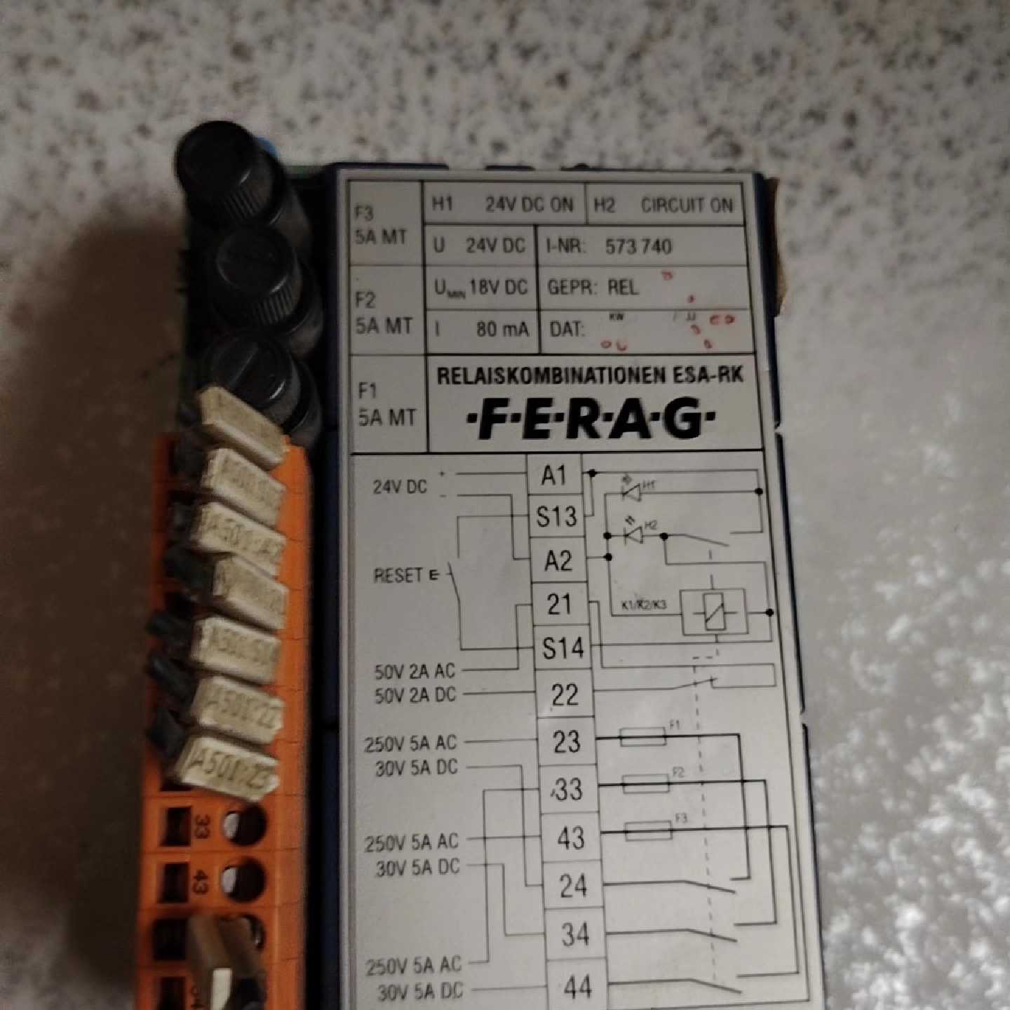 FERAG573.740.000继电器组合1500议价PHC - 实物图