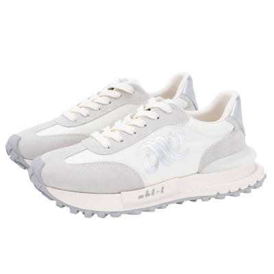 明星同款阿甘厚底增高系带小白鞋