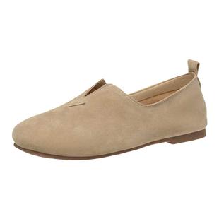 软底单鞋女夏季2026春秋新款大码平底鞋一脚蹬奶奶鞋女百搭豆豆鞋