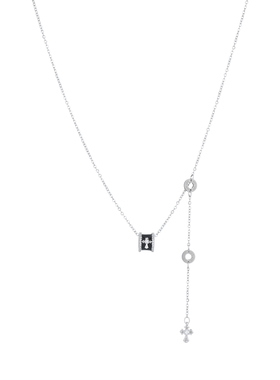 小蛮腰十字架流苏吊坠项链女配饰