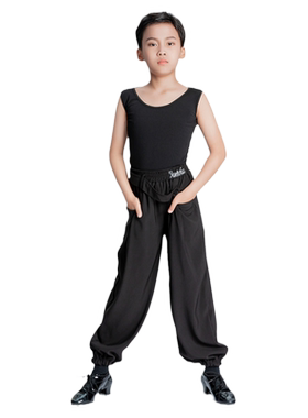 雅色墨画男童夏季拉丁练功服新款