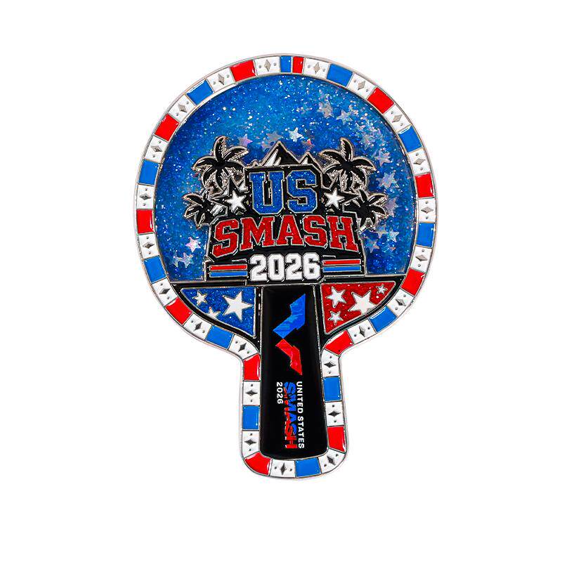 2026美国大满贯官方赛事纪念乒乓球拍磁吸流沙冰箱贴装饰品