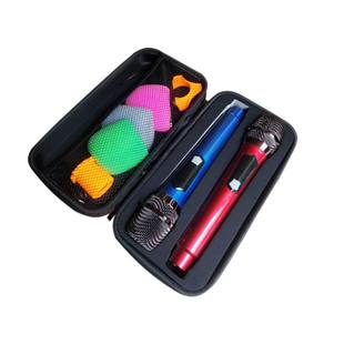 灰色精品话筒收纳盒双麦克风收纳包硬壳收纳包通用型大空间手提