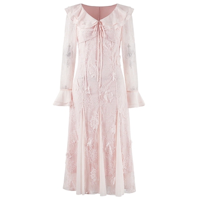 MISSCOCOON可可尼蕾丝刺绣长裙