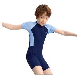 Keep儿童泳衣男童新款连体泡温泉男孩泳裤大童专业游泳训练泳装