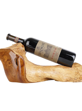 进口老柚木红酒架摆件