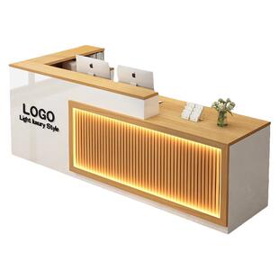 收银台吧台服装店简约现代轻奢美容院饭店前台柜公司柜台接待台