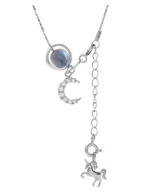 时尚灵动月亮独角兽项链